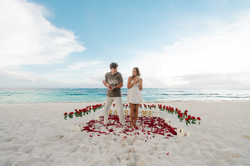 Nothing says 'we're engaged' like a champagne pop!